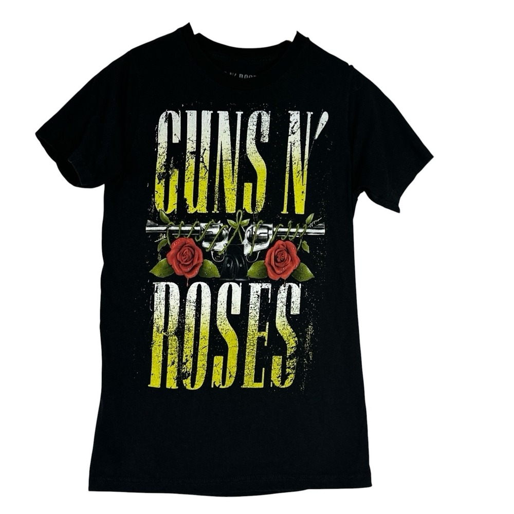 Guns N Roses Graphic T Shirt Black Guns N‎ Roses Logo Band Tee Size Small Grunge